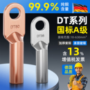 DT铜鼻子接线端子电线铜线鼻子镀锡堵油铜接头25 50平方铜线耳