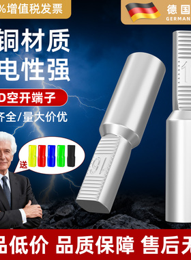 C45插针紫铜焊接铜鼻子 C45-1.5 4 6 10插片DZ47空开冷压接线端子