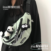 ins休闲百搭斜挎包男款 中性风胸包女日系运动骑行出行工装 腰包潮