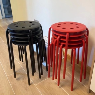 玛留斯 凳圆凳椅子餐凳子可摞起来叠放宜家国内代购