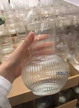 普德拉格 花瓶透明玻璃水培花瓶家居ins风装饰瓶宜家国内代购