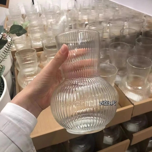 普德拉格 花瓶透明玻璃水培花瓶家居ins风装饰瓶宜家国内代购