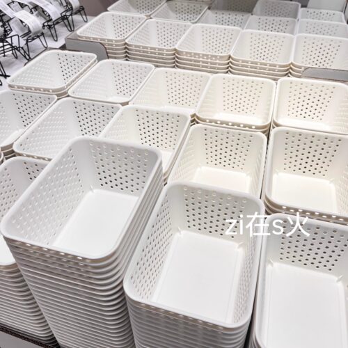 宜家国内代购普鲁司万 储物篮白色15x20x10厘米桌面收纳整理框