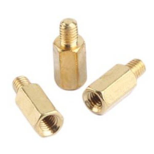 单头六角螺柱隔离柱内外螺纹PCB板单通间公转母支撑柱 M3X8+4黄铜