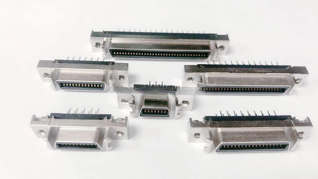SCSI-14P/20P/26P/36P/50P DP槽式 SISC直脚母座打印机插座连接器