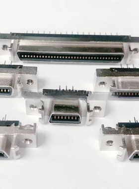 SCSI-14P/20P/26P/36P/50P DP槽式 SISC直脚母座打印机插座连接器