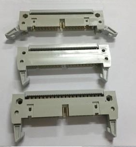 DC2大牛角座 间距2.54mm DC2-10/16/20/40-64PS 直角 白灰色 镀金