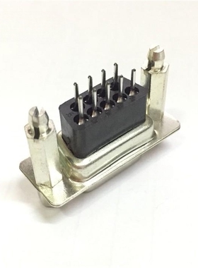 D-SUB连接器直脚焊板接头DP-9P黑胶公头加高塑胶铆鱼叉焊板直插