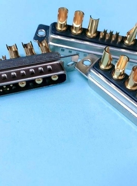现货供应电连接口DB27W2公头D-SUB车针混装D型大电流焊线镀金30A