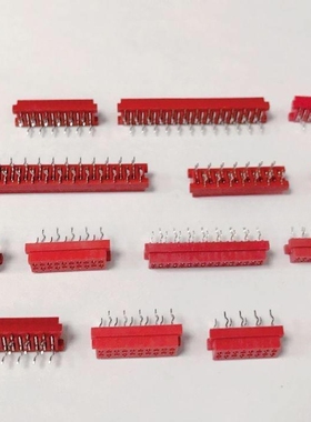 连接器 间距2.54 10P 红色 IDC 焊板 直插 母端