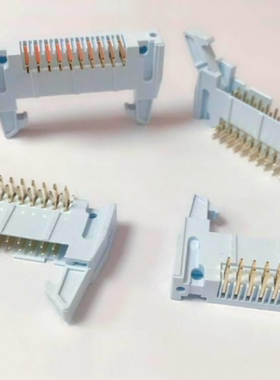 接插件 压线式 牛角插座 DC2-10P 2*5 灰色 间距2.54MM 登科 无耳