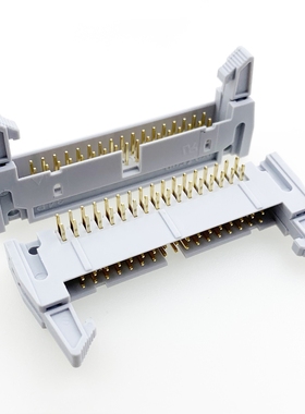 灰白色大牛角 DC2-34PL 2*17 间距2.54MM 牛角座 弯脚 间距2.54MM