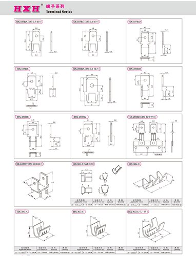 HX-250RA-插片端子 连接器 / 100只