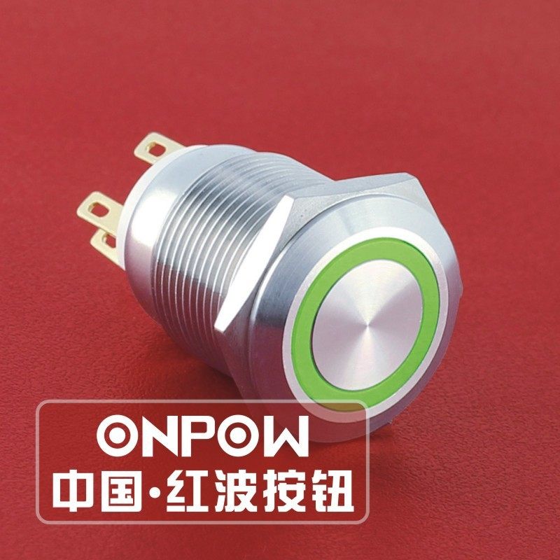 ONPOW中国红波LAS1GQ-11E/S环形带灯钮不锈钢带灯按钮防水 全系列