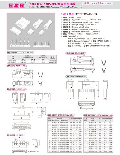 HX25044-R（带翅插座）-SMP250-红星连接器 / 100只