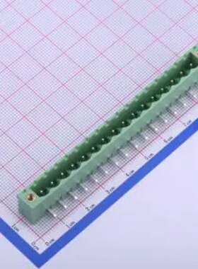 WJ2EDGRM-5.08-16P 插拔式5.08mm接线端子1x16P 弯插螺丝固定绿色