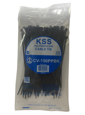 台湾进口PP扎带CV-150PPBK 250PPBK 380PPBK耐酸碱扎带100根
