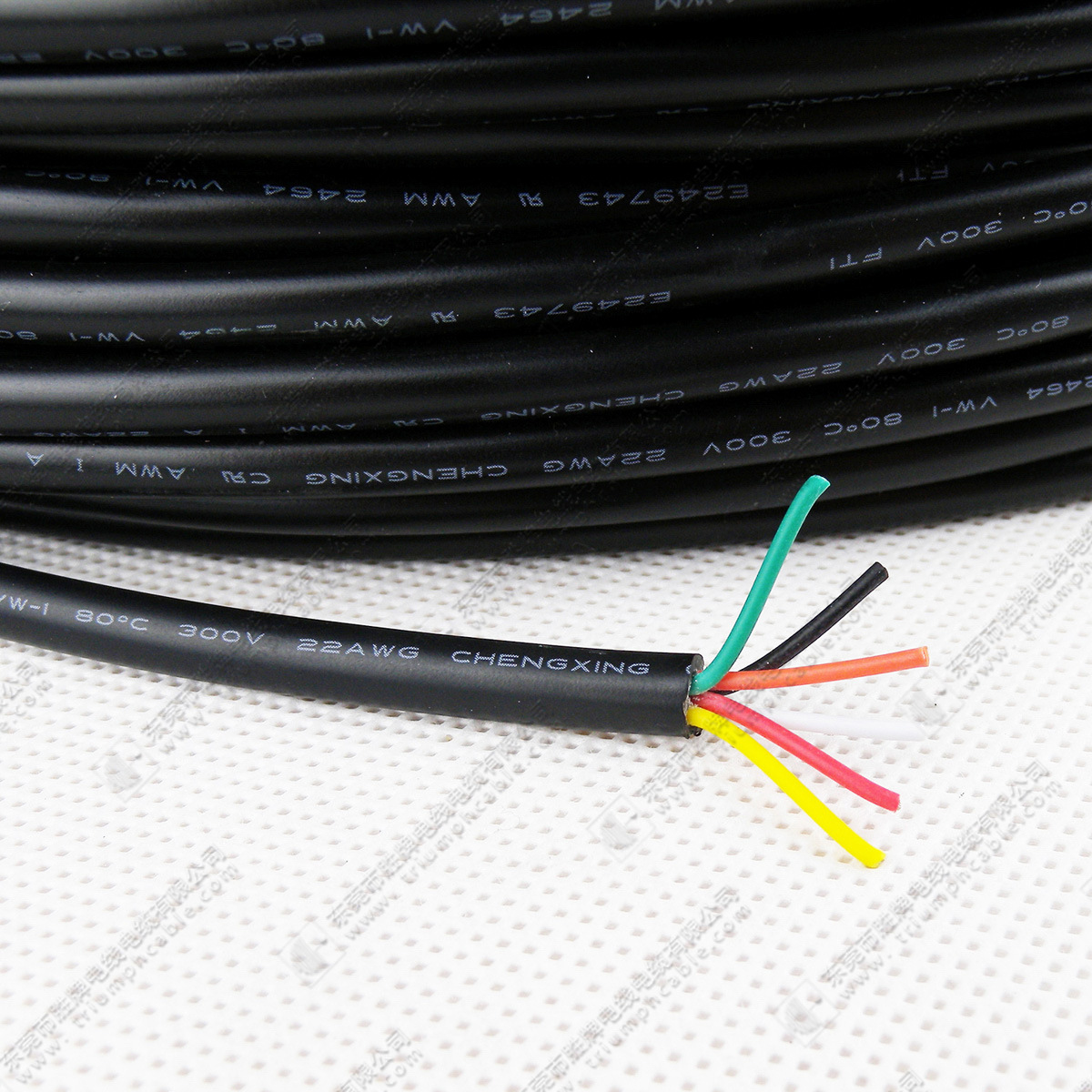 厂家供应现货UL2464 26AWG双屏蔽多芯护套线耐温80度300V一卷