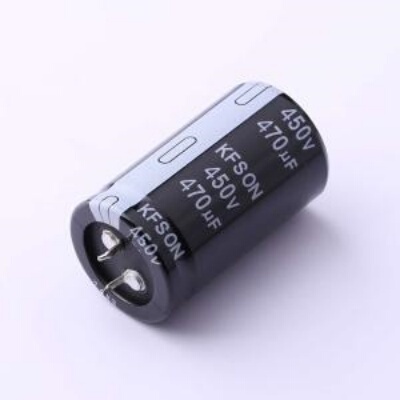 牛角型电解电容   470uF  ±20%  450V   封装： 插件,D30xL50mm