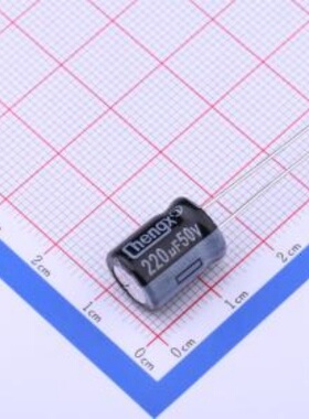 直插铝电解电容   220uF  ±20%  50V    封装： 插件,D10xL13mm