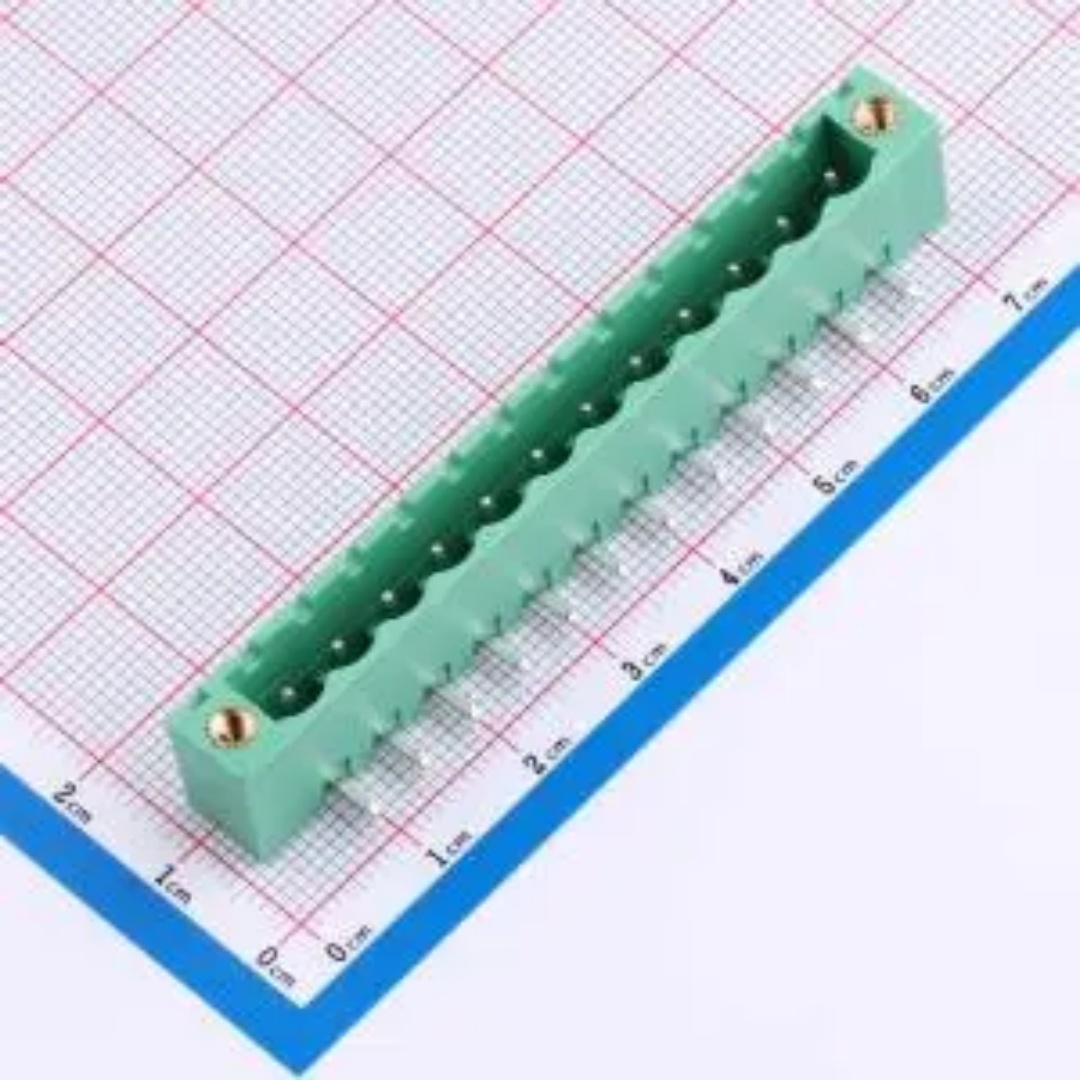 WJ2EDGRM-5.08-12P 插拔式5.08mm接线端子1x12P 弯插螺丝固定绿色
