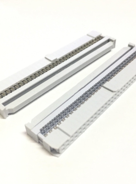 扁平线连接器 压线头 排线插头 白灰色 FC-64P 2*32 间距2.54MM