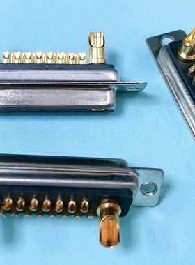 现货供应电连接口DB9W4母头D-SUB车针混装D型大电流焊线式镀金30A