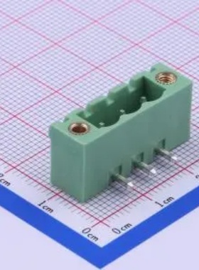 WJ2EDGRM-5.08-3P 插拔式5.08mm接线端子1x3P 弯插 螺丝固定 绿色