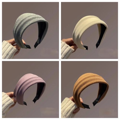 南瓜秋棕针织宽边秋冬发箍2025新款发卡超宽发带发卡头饰发饰