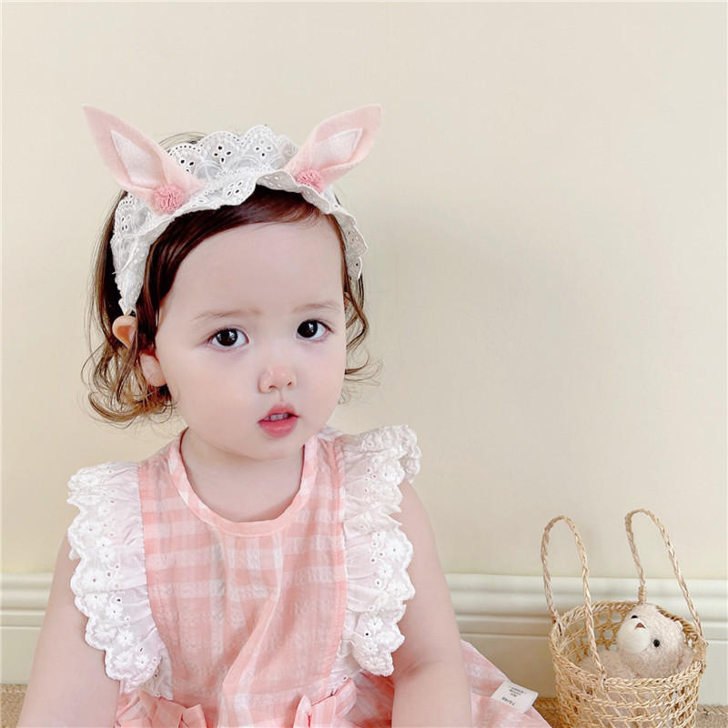 韩版婴儿发饰春夏季女宝宝护囟门发带婴幼儿可爱兔耳朵头饰