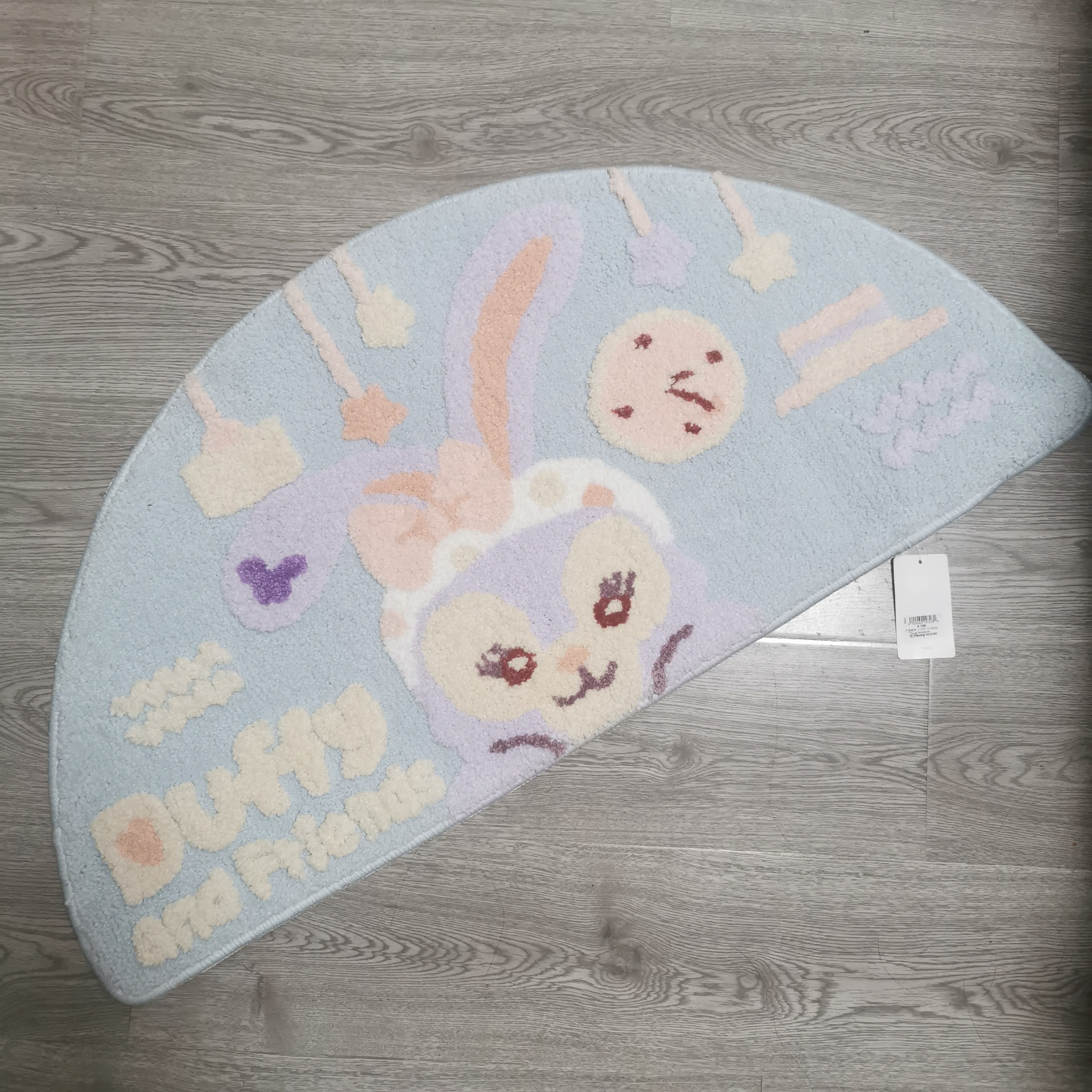 上海迪士尼正品毛绒星黛露达菲半圆形地垫地毯