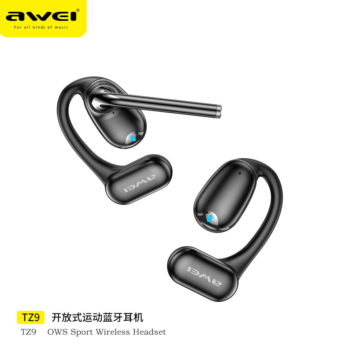 awei用维蓝牙耳机 带延长麦克风开放式运动开车办公室无线耳机