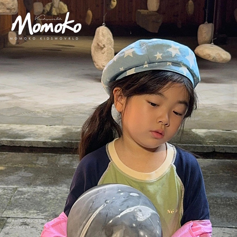 小童幼儿帽子春夏款百搭韩式星星可爱日系休闲女童宝宝贝雷帽