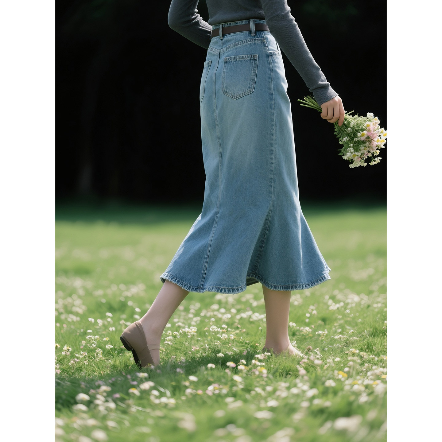 复古蓝色牛仔半身裙女2026年春季新款港风高腰显瘦百搭包臀鱼尾裙,女装/女士精品,半身裙,淘宝优惠券,粉丝福利购,淘宝优惠卷