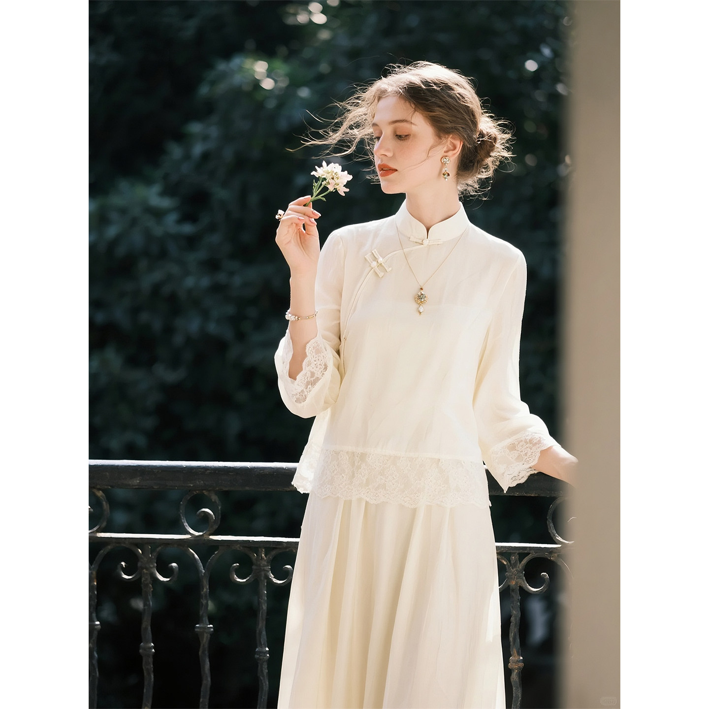 新中式立领盘扣衬衫半身裙套装女2026年春季新款高级感国风两件套,女装/女士精品,时尚套装,淘宝优惠券,粉丝福利购,淘宝优惠卷