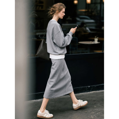 灰色休闲卫衣套装女2025年秋季