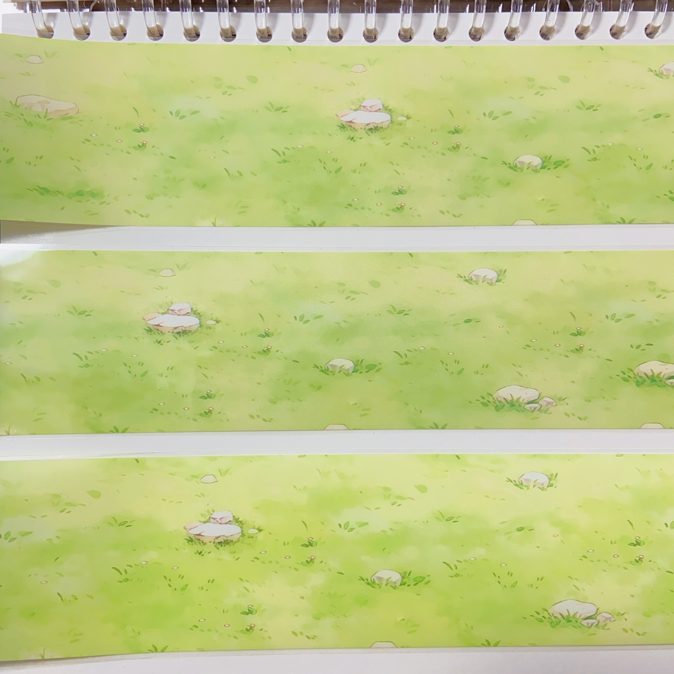 青茵初绽.手账pet胶带春季绿色草地造景咕卡流麻拼贴装饰素材整卷