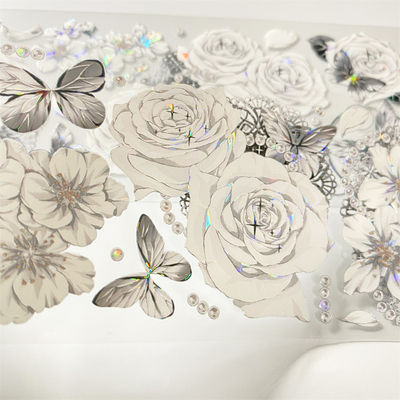 蝶影斑白手帐pet胶带清新梨花