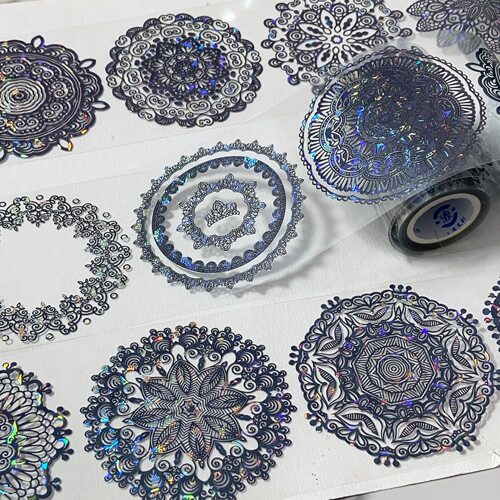 魔法星辰.手账pet胶带贝壳光蕾丝花边纹流麻和纸手帐贴纸分装素材