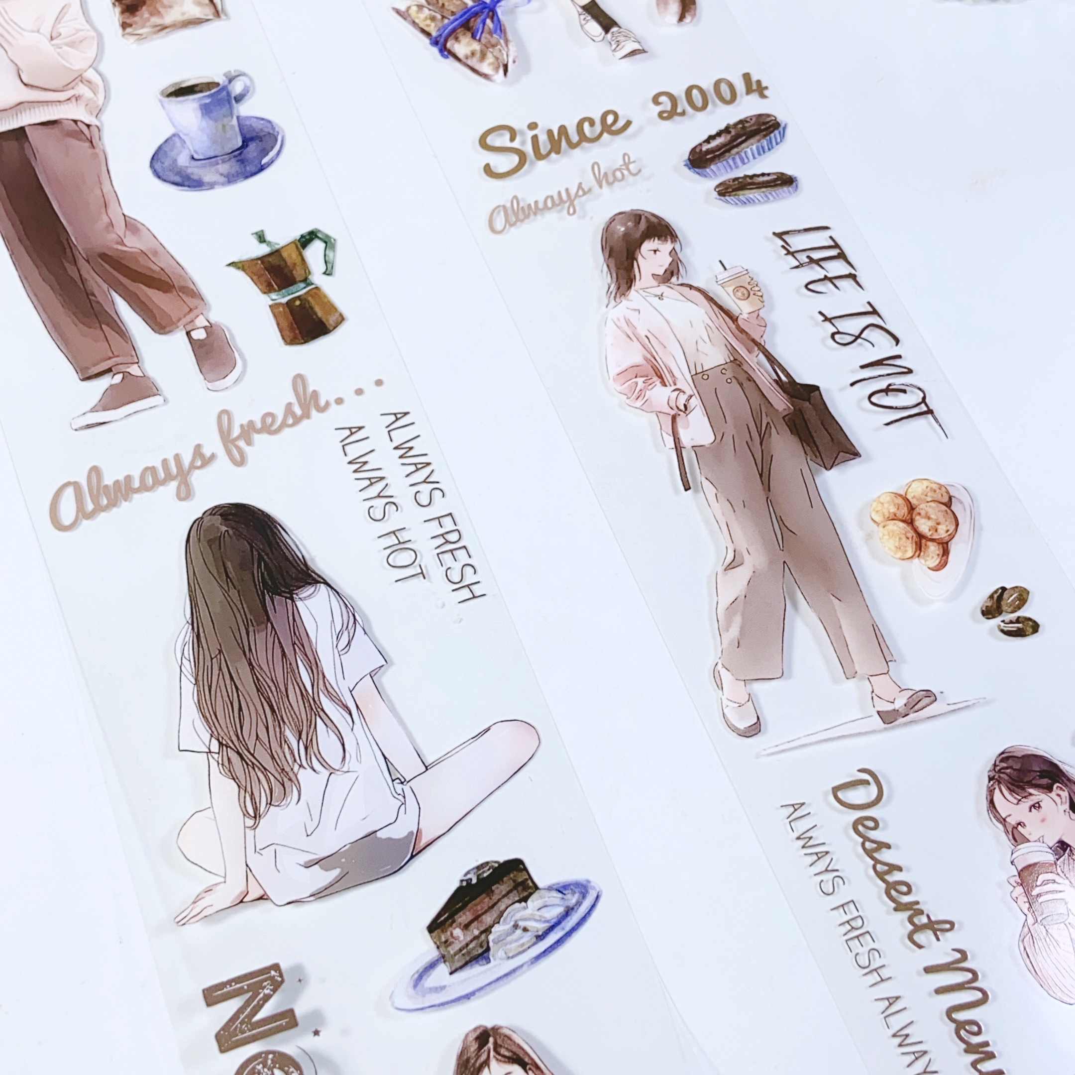 咖语闲情手账pet胶带diy素材