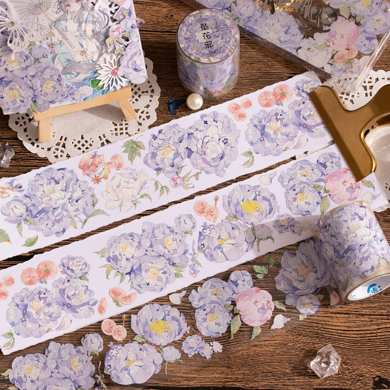 【精品花花清仓】手帐流麻咕卡胶带和纸手账素材清新手机背卡贴纸