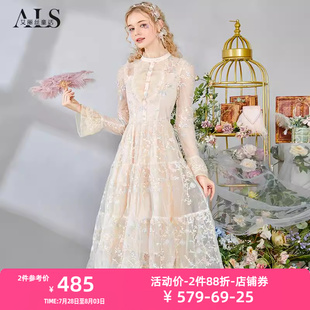 连衣裙超仙甜美公主裙 艾丽丝2025春季 新款 女装 网纱重工刺绣中长款