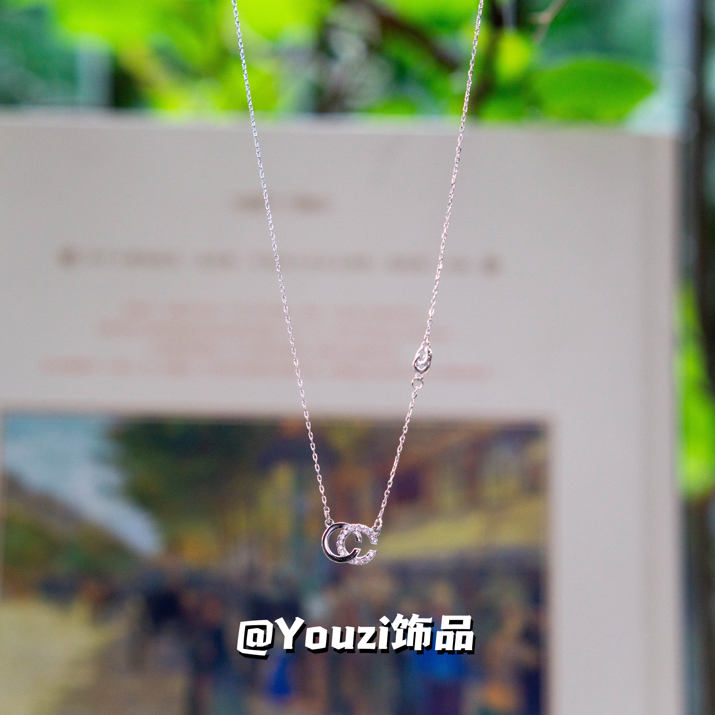 Youzi双c项链S925纯银轻奢简约设计高级感锁骨链生日礼物送女友