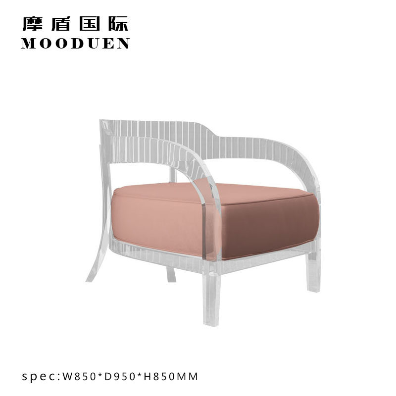 时尚现代高级酒店民宿大堂接待椅洽谈椅亚克力单椅网红梳妆椅透明