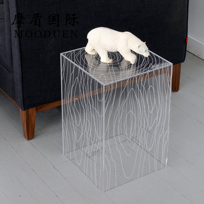 时尚创意透明亚克力角几轻奢极简卧室置物边几现代个性水晶小方几