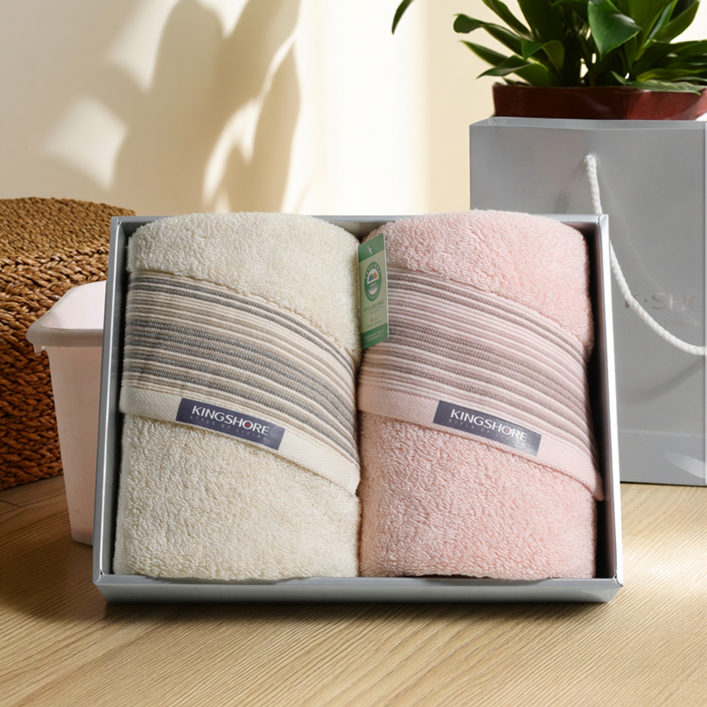 4A级金号抗菌加大加厚毛巾礼盒纯色家用组合柔软不易掉毛