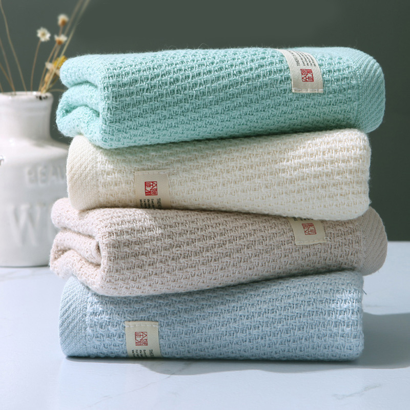 4条装金号大毛巾纯棉AB纱肌理