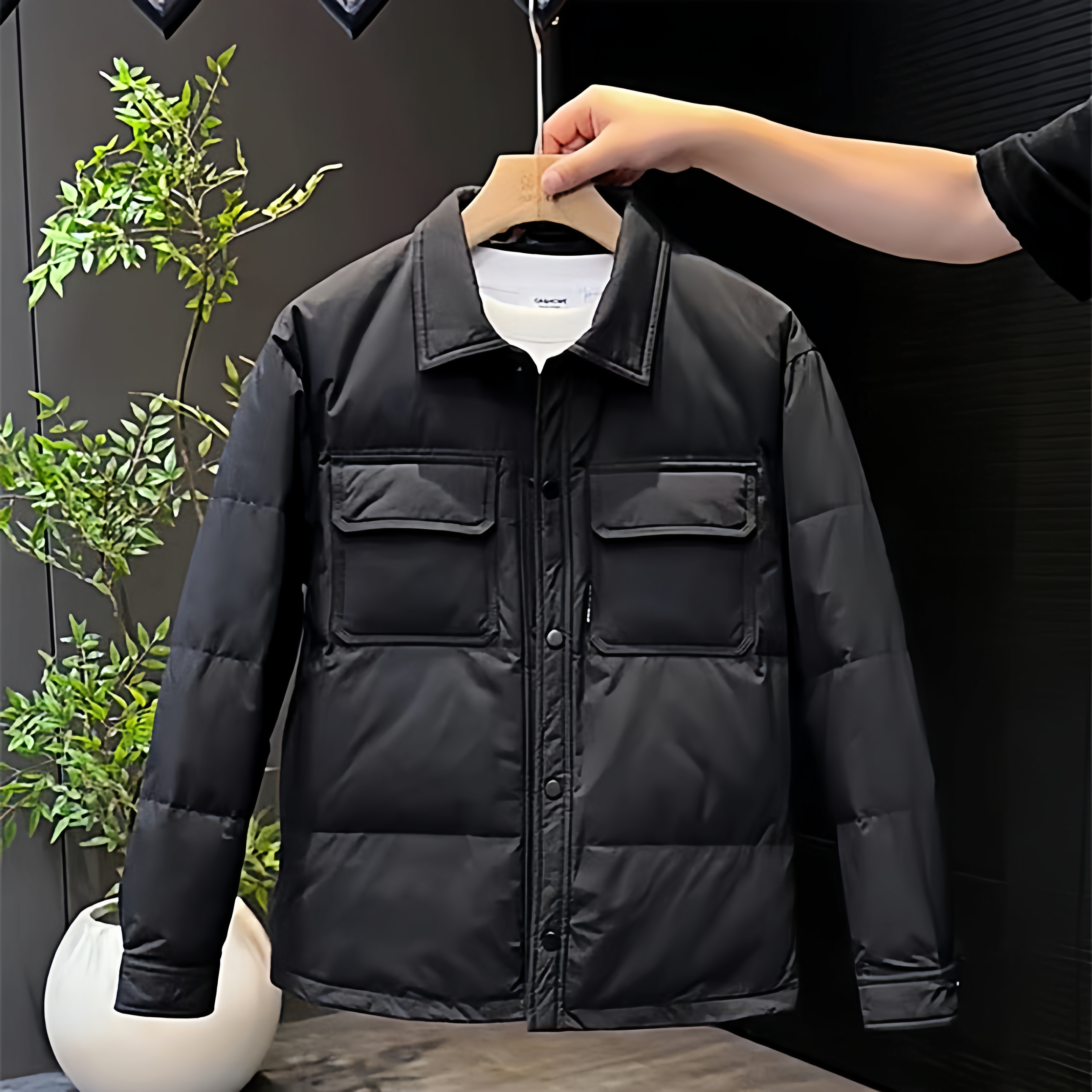 2025冬季新款男士翻领轻薄羽绒服
