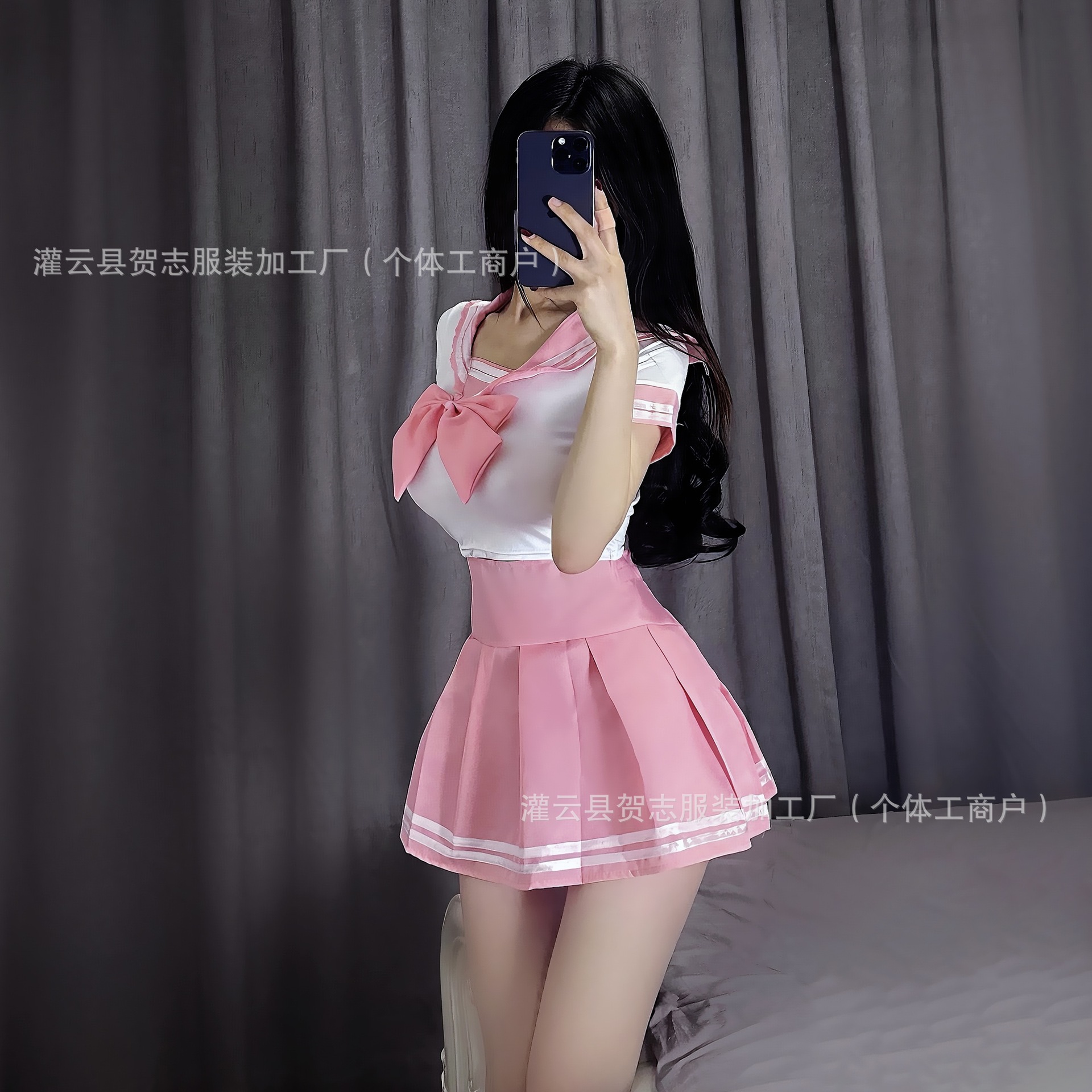性感内衣大码清纯学生装蝴蝶结日系可爱短裙jk校服诱惑套装