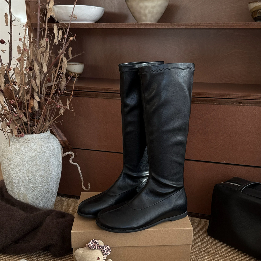 2025秋季上新 时尚圆头显瘦弹力长靴B1921